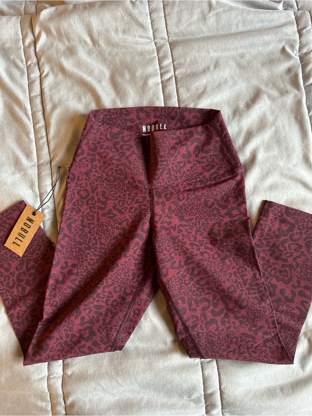 NOBULL Burgundy Leopard Print Leggings